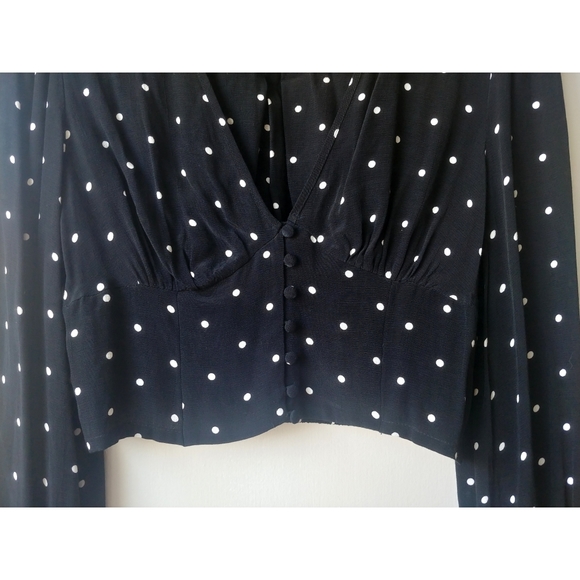 H&M Cropped Polkadot Blouse - Picture 5 of 8